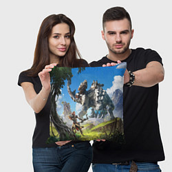 Подушка квадратная HORIZON ZERO DAWN, цвет: 3D-принт — фото 2