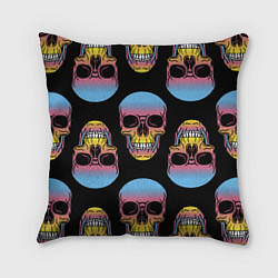 Подушка квадратная Neon skull!