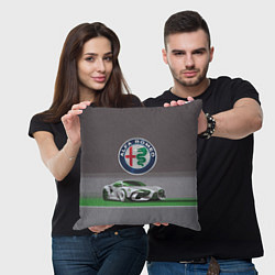 Подушка квадратная Alfa Romeo motorsport, цвет: 3D-принт — фото 2