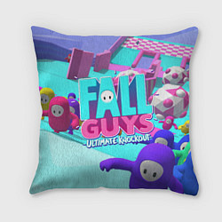 Подушка квадратная Fall Guys, цвет: 3D-принт