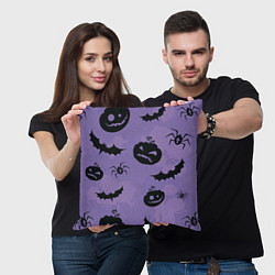 Подушка квадратная Фиолетовый хэллоуин, цвет: 3D-принт — фото 2