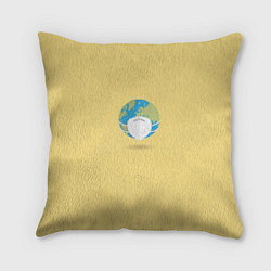 Подушка квадратная Земля в маске, цвет: 3D-принт