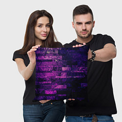 Подушка квадратная Purple-Wall, цвет: 3D-принт — фото 2