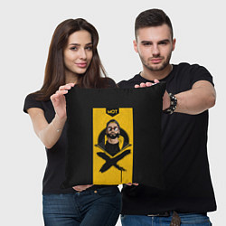 Подушка квадратная Мот, цвет: 3D-принт — фото 2