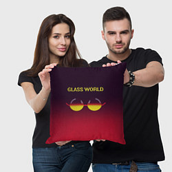 Подушка квадратная Glass world, цвет: 3D-принт — фото 2