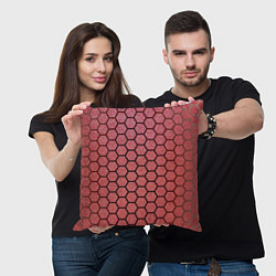 Подушка квадратная Соты, цвет: 3D-принт — фото 2