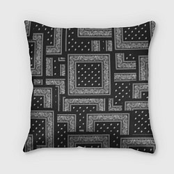 Подушка квадратная 3D Бандана v black, цвет: 3D-принт