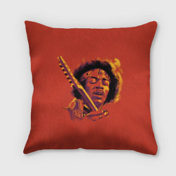 Подушка квадратная Джимми Хендрикс, цвет: 3D-принт