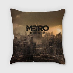 Подушка квадратная Metro город-призрак, цвет: 3D-принт