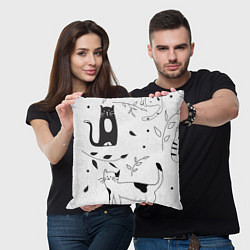 Подушка квадратная Кис-Кис, цвет: 3D-принт — фото 2