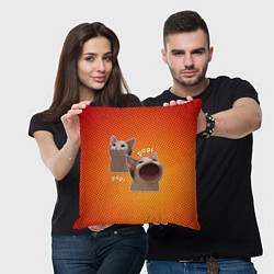 Подушка квадратная Cat Pop Мем, цвет: 3D-принт — фото 2