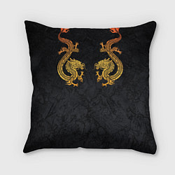 Подушка квадратная GOLD CHINA DRAGONS, цвет: 3D-принт