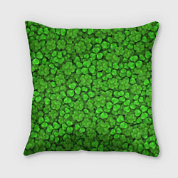 Подушка квадратная Зелёный клевер, цвет: 3D-принт
