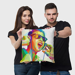 Подушка квадратная Слушаем Музыку, цвет: 3D-принт — фото 2