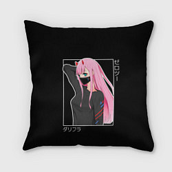 Подушка квадратная Zero Two, цвет: 3D-принт