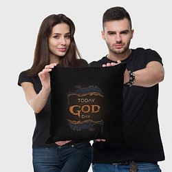 Подушка квадратная God day GOW, цвет: 3D-принт — фото 2