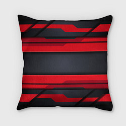 Подушка квадратная Red and Black 3D abstract, цвет: 3D-принт