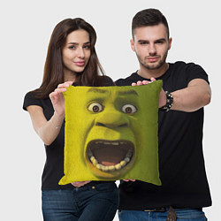 Подушка квадратная Shrek is Yelling, цвет: 3D-принт — фото 2