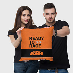 Подушка квадратная KTM READY TO RACE Z, цвет: 3D-принт — фото 2