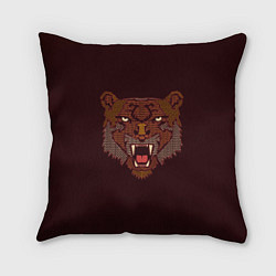 Подушка квадратная Морда медведя, цвет: 3D-принт