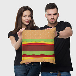Подушка квадратная Бутерброд, цвет: 3D-принт — фото 2