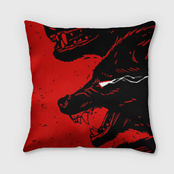 Подушка квадратная Красный волк 3D, цвет: 3D-принт