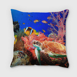 Подушка квадратная Морская черепаха, цвет: 3D-принт