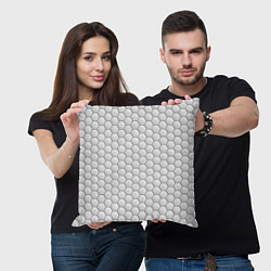 Подушка квадратная Белая броня на тёмном фоне, цвет: 3D-принт — фото 2