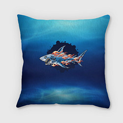 Подушка квадратная Shark, цвет: 3D-принт