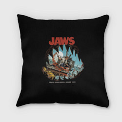 Подушка квадратная Jaws cinema, цвет: 3D-принт