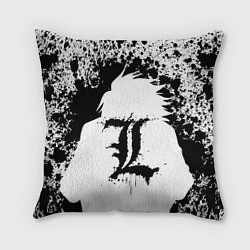 Подушка квадратная Death Note черная краска, цвет: 3D-принт