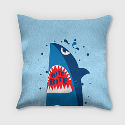 Подушка квадратная Акула bite, цвет: 3D-принт