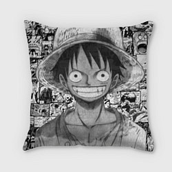 Подушка квадратная Луфи улыбается one piece