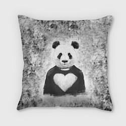 Подушка квадратная Панда Любовь Сердце Меланж, цвет: 3D-принт