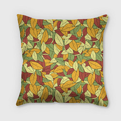 Подушка квадратная Яркие осенние листья, цвет: 3D-принт
