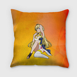 Подушка квадратная Аниме блондинка 18, цвет: 3D-принт
