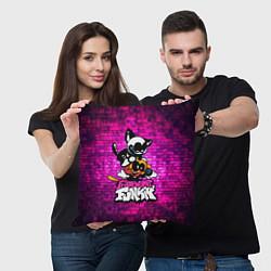 Подушка квадратная Скид и Памп Skid and Pump, цвет: 3D-принт — фото 2