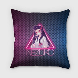 Подушка квадратная Незуко Камадо в треугольнике, цвет: 3D-принт
