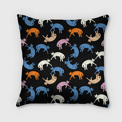Подушка квадратная Британские кошки паттерн, цвет: 3D-принт