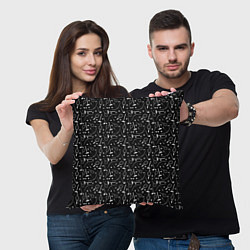 Подушка квадратная Черно-белый спортивный узор, цвет: 3D-принт — фото 2