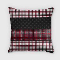 Подушка квадратная Комбинированный красно-серый