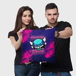 Подушка квадратная Geometry Dash: 80s, цвет: 3D-принт — фото 2