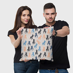 Подушка квадратная Знаки победы, цвет: 3D-принт — фото 2