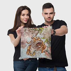 Подушка квадратная Тигр в облаках, цвет: 3D-принт — фото 2