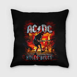 Подушка квадратная ACDC HELLS BELLS, цвет: 3D-принт