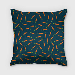 Подушка квадратная Морковки паттерн, цвет: 3D-принт