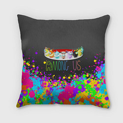 Подушка квадратная Among Us Pokemon Покемон Z, цвет: 3D-принт