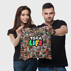 Подушка квадратная Toca Life, цвет: 3D-принт — фото 2