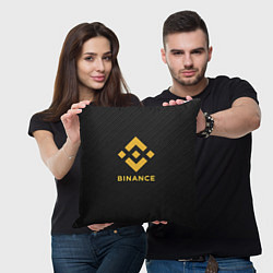 Подушка квадратная БИНАНС ЛОГО CARBON BINANCE LOGO, цвет: 3D-принт — фото 2