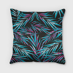 Подушка квадратная Листья Пальм Неон, цвет: 3D-принт